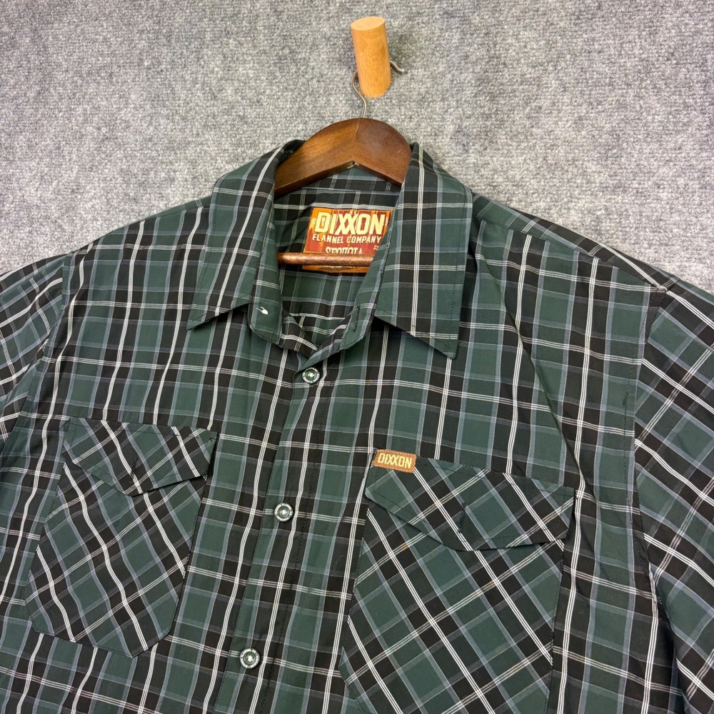 Dixxon Flannel Co Sequoia Shirt Mens 2X Green Black Bamboo Plaid Short Sleeve